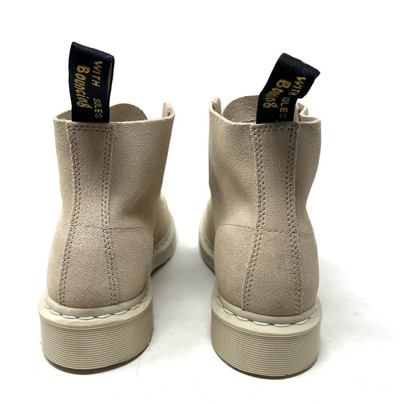 Dr Martens 101 Mono Warm Sand Men 8 Women 9 Suede 6 Eye Lace Up Combat Boots New - Picture 6 of 7